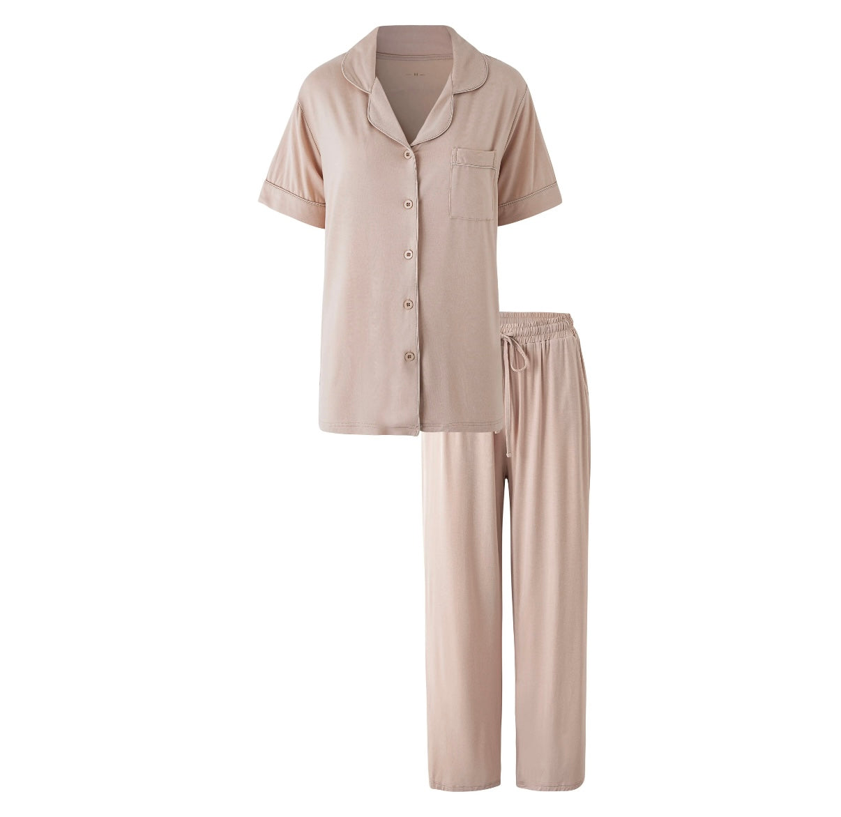 Soft Modal Short Sleeve Pajama in colorway Champagne
