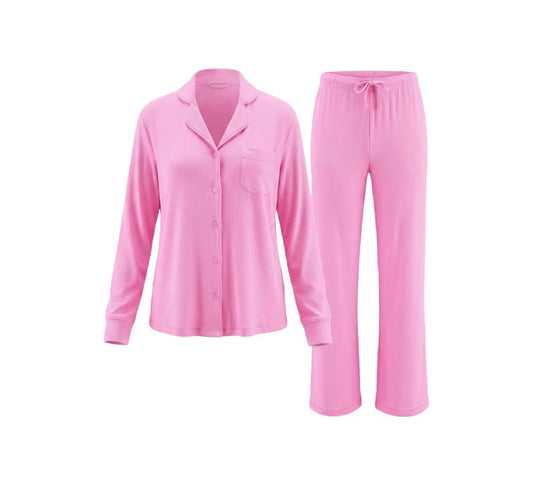 Luxury Ribbed Sleep Set – Modal & Spandex in Limited Edition Colorway Bubblegum